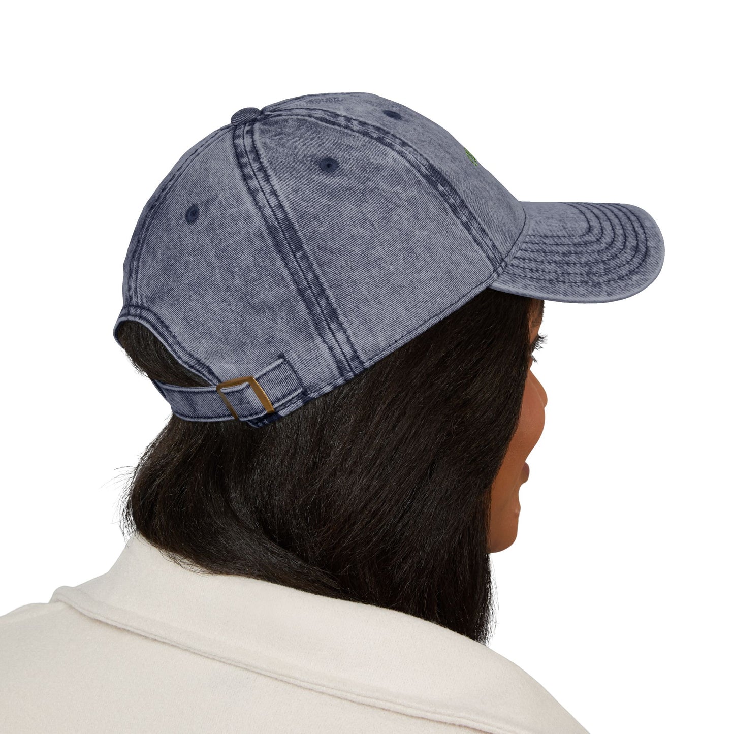 Care as Culture Embroidered Vintage Cap Leaves in Sky