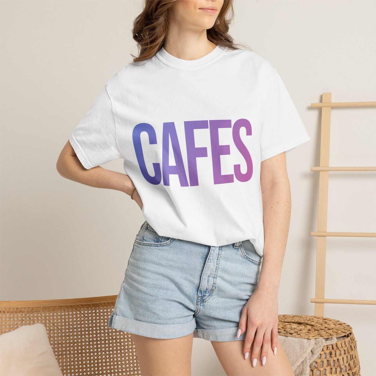 Cafes Tee in Cloud