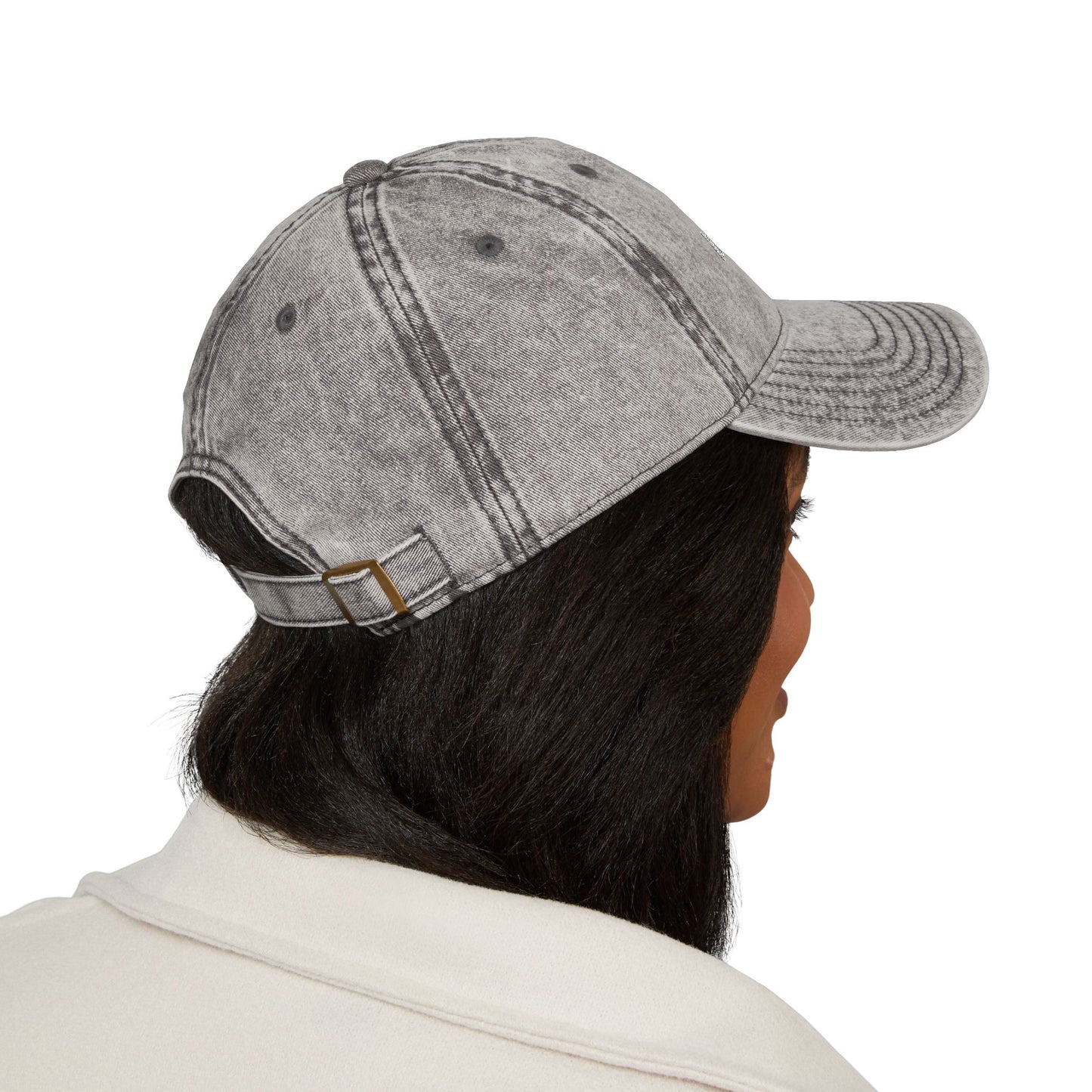 Cafe Lovers Embroidered Vintage Cap Charcoal/White