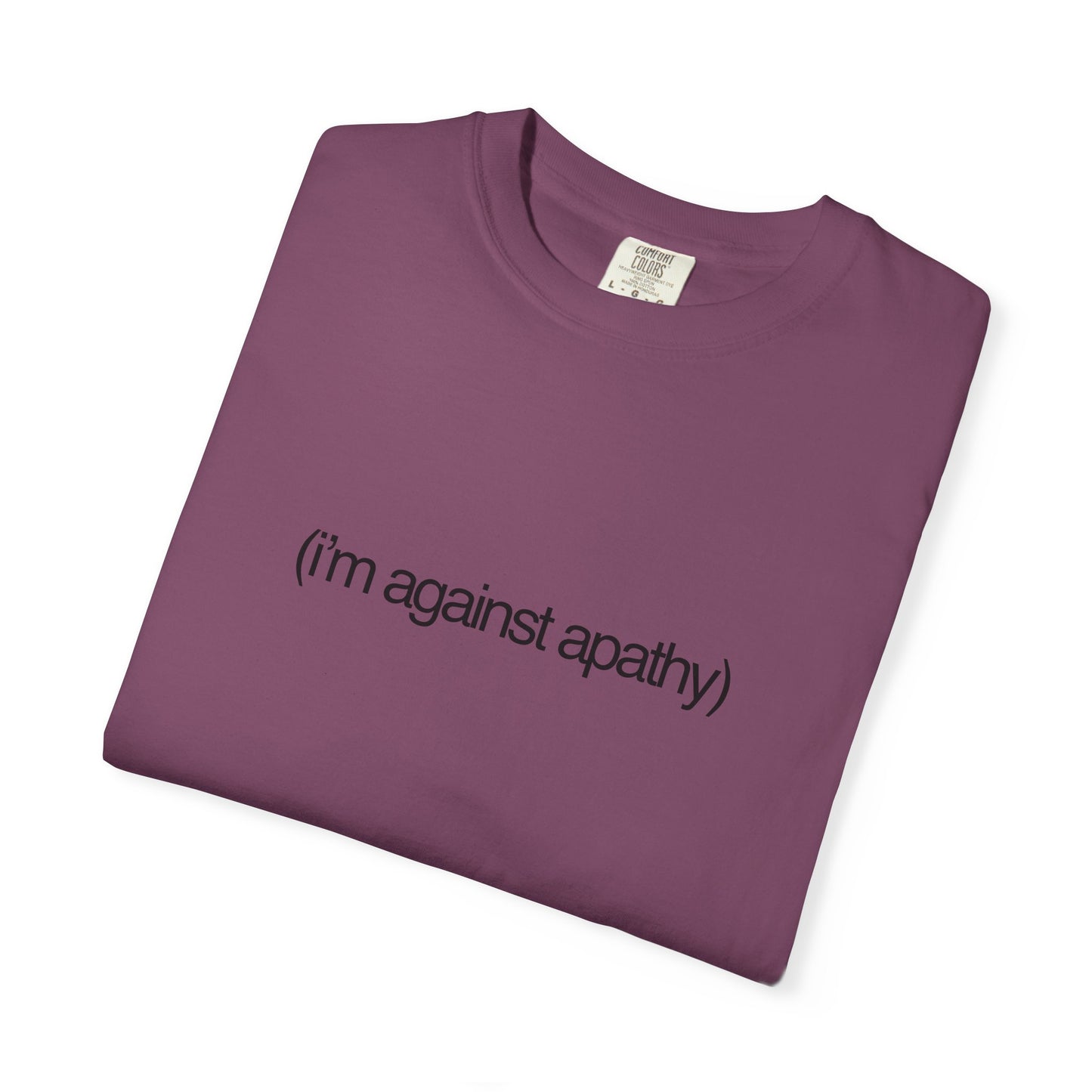 Against Apathy Tee in Berry
