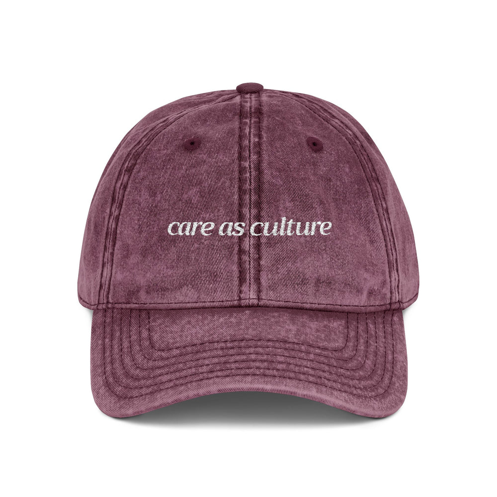 Care as Culture Embroidered Vintage Cap Maroon
