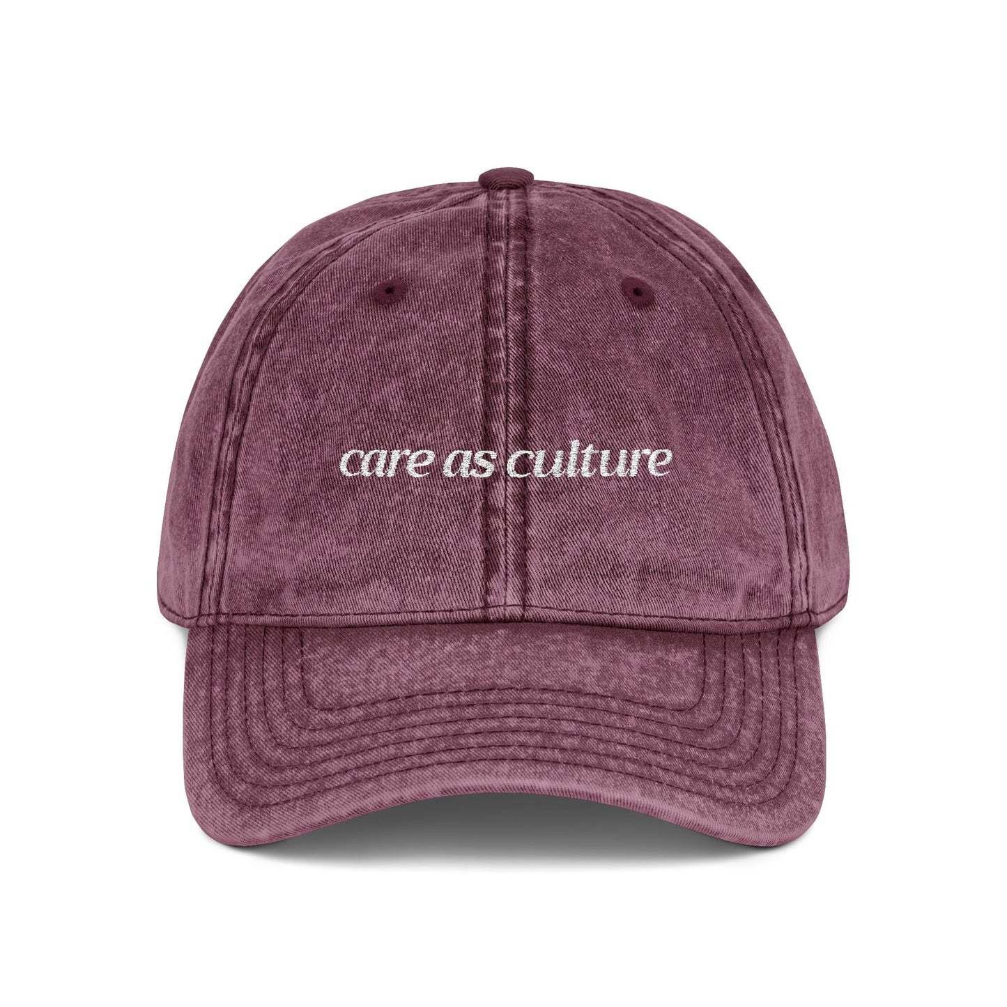 Care as Culture Embroidered Vintage Cap Maroon