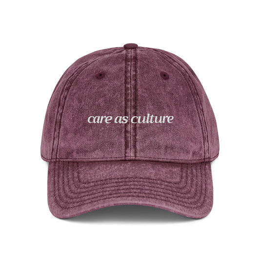 Care as Culture Embroidered Vintage Cap Maroon