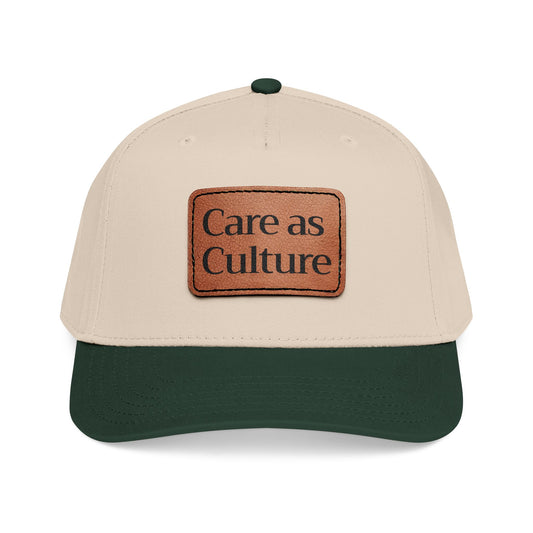 Care as Culture Cap Green/Beige/Leather