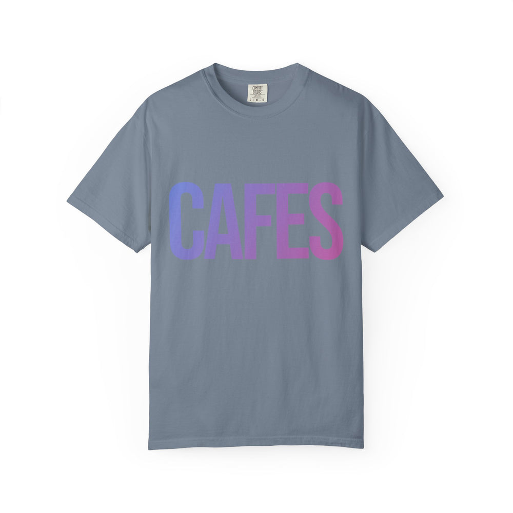 Cafes Tee in Blue Jean