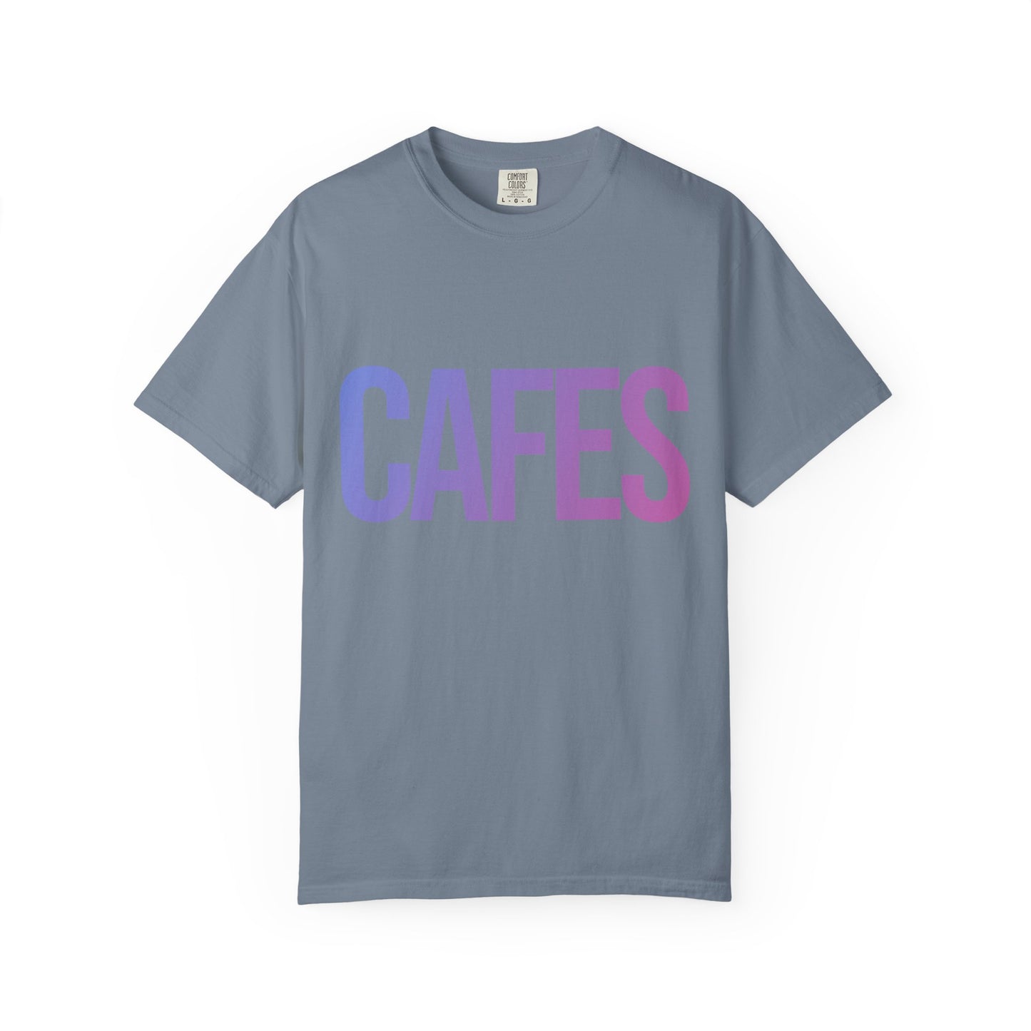 Cafes Tee in Blue Jean