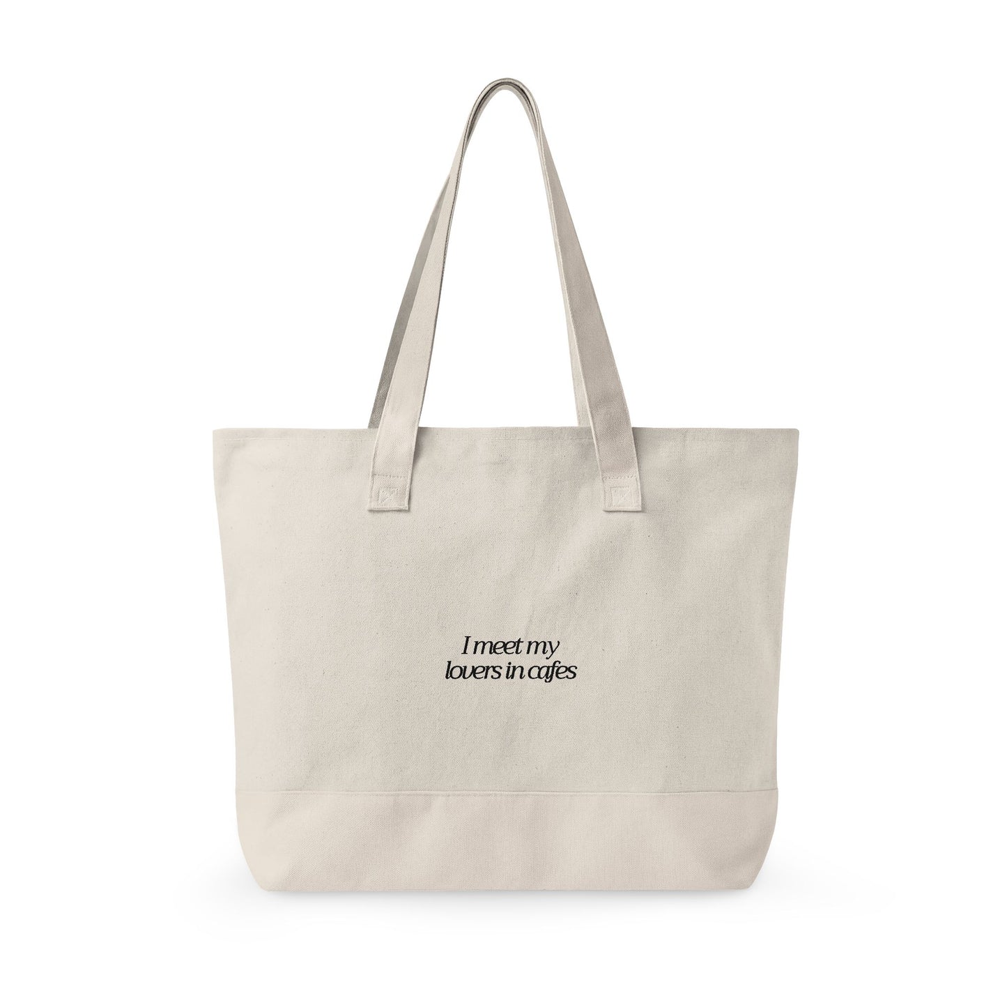 Cafe Lover Embroidered Canvas Tote