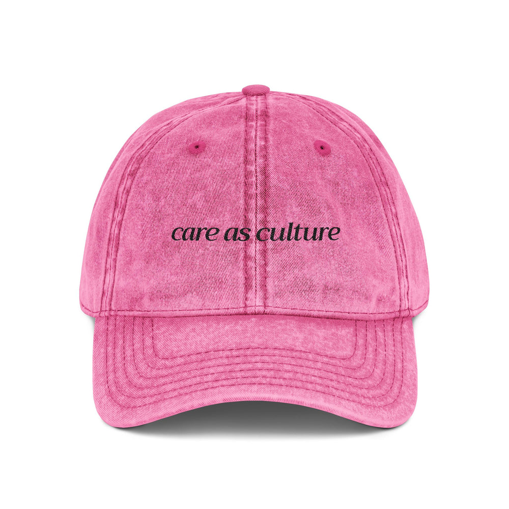 Care as Culture Embroidered Vintage Cap Pink