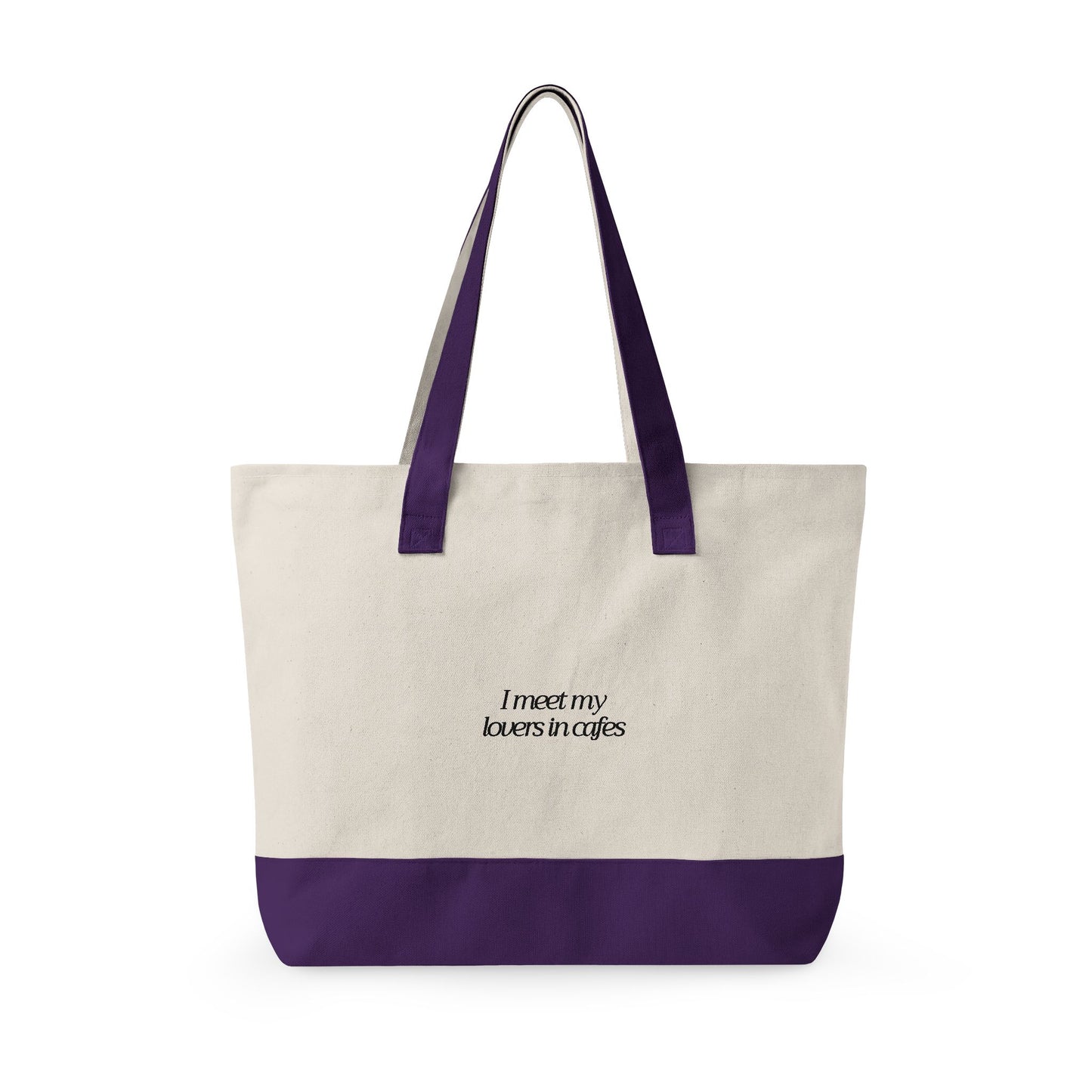 Cafe Lover Embroidered Canvas Tote