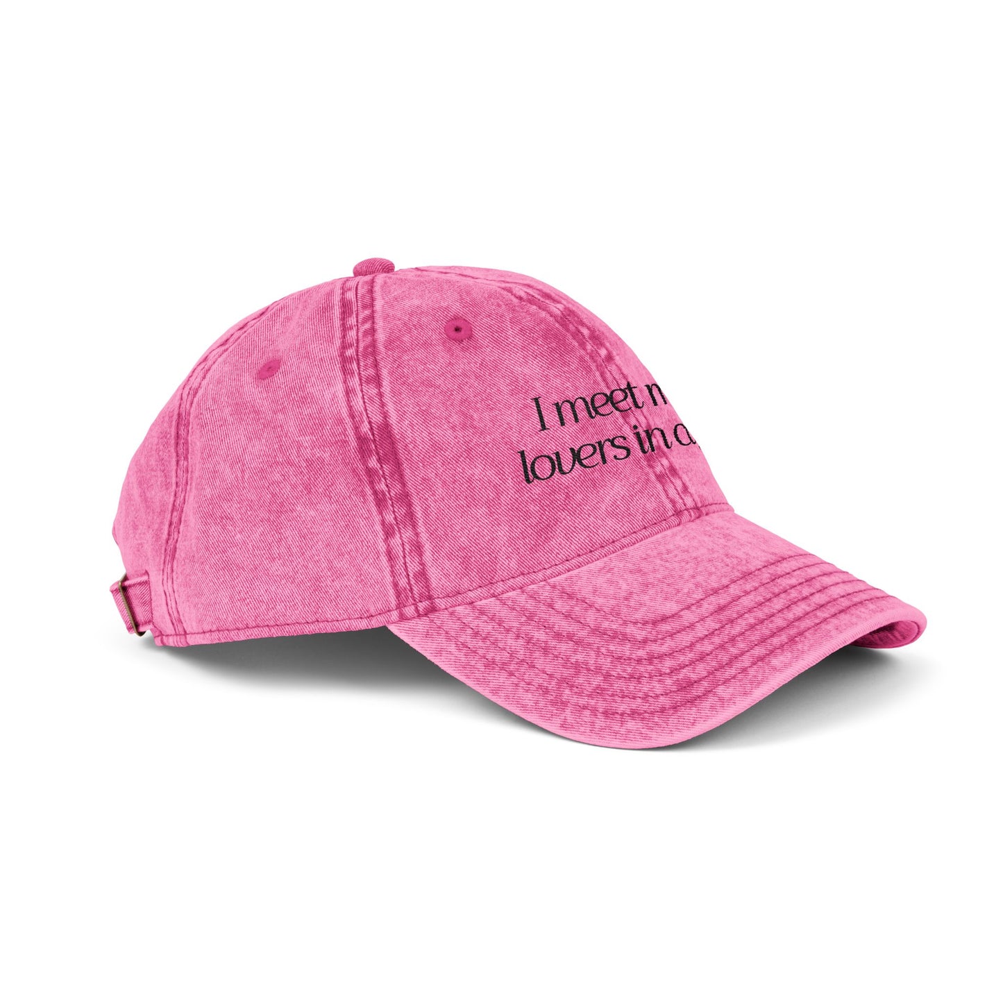 Cafe Lovers Embroidered Vintage Cap Pink/Black