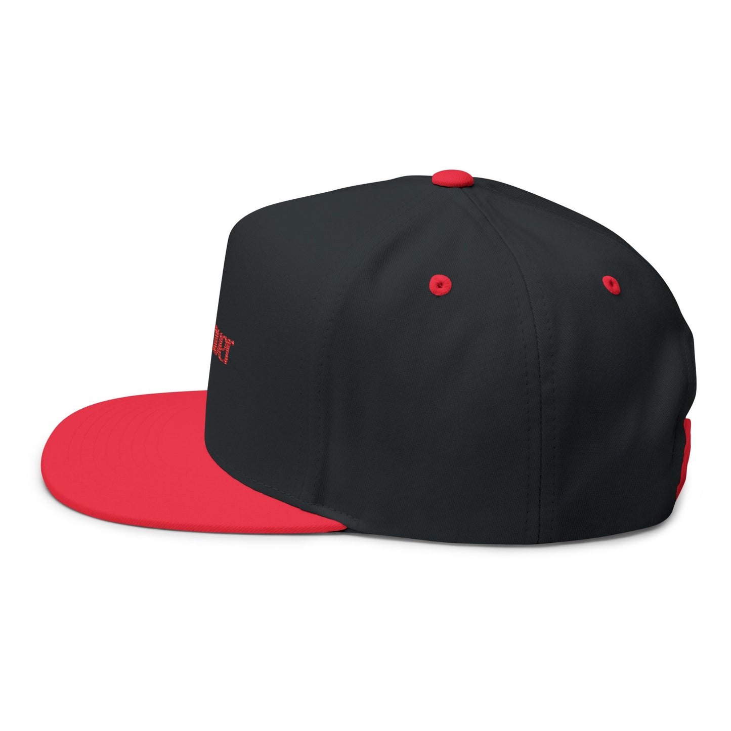Cafe Lover Embroidered Flat Bill Cap Rhinestone Snapback in Demon Era