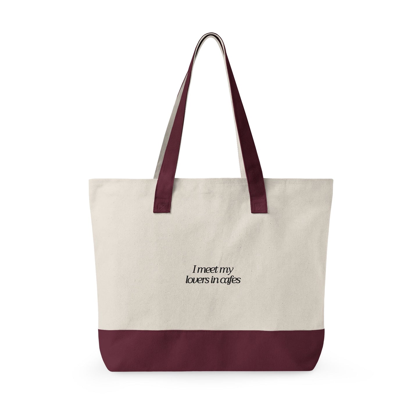 Cafe Lover Embroidered Canvas Tote