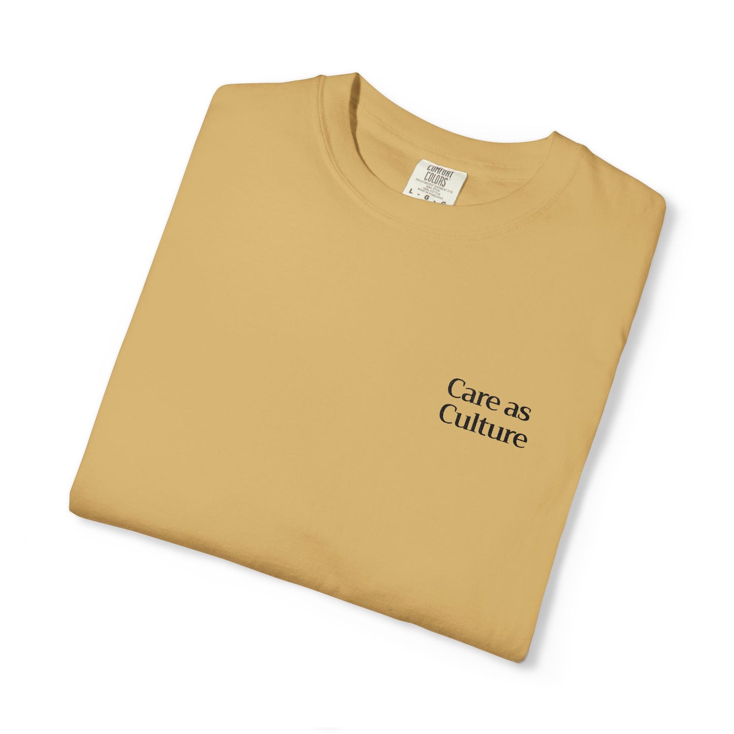 Care as Culture Embroidered Tee Mustard