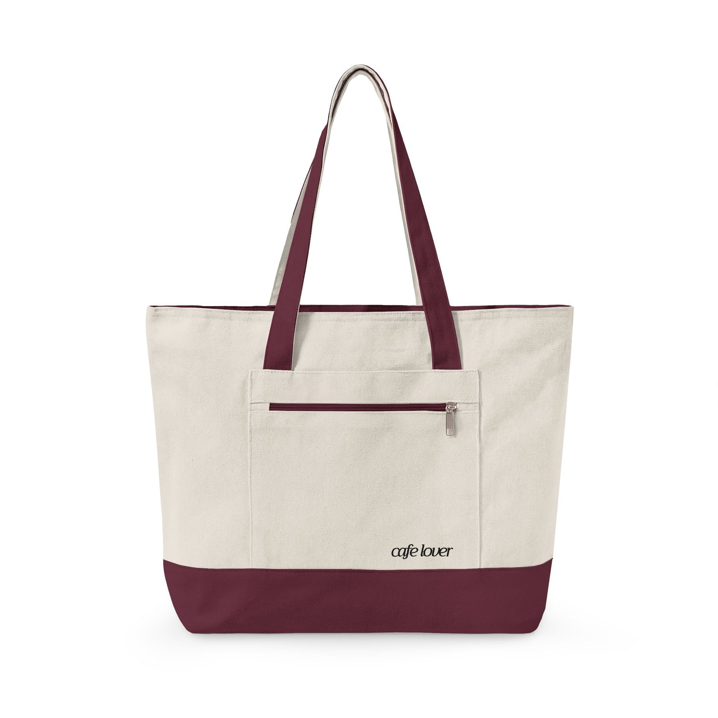 Cafe Lover Embroidered Canvas Tote