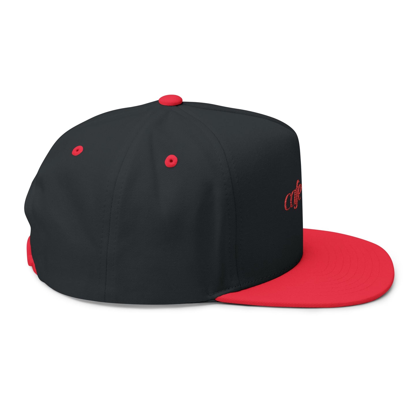 Cafe Lover Embroidered Flat Bill Cap Rhinestone Snapback in Demon Era