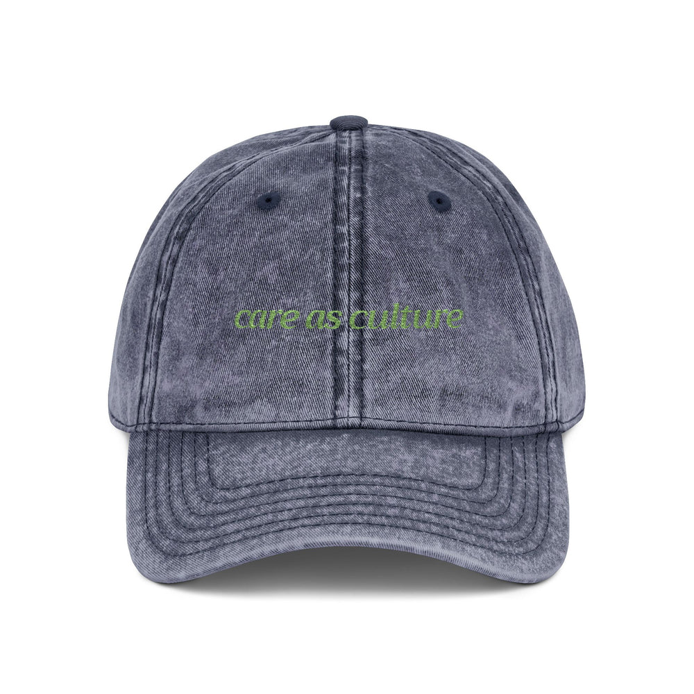 Care as Culture Embroidered Vintage Cap Leaves in Sky