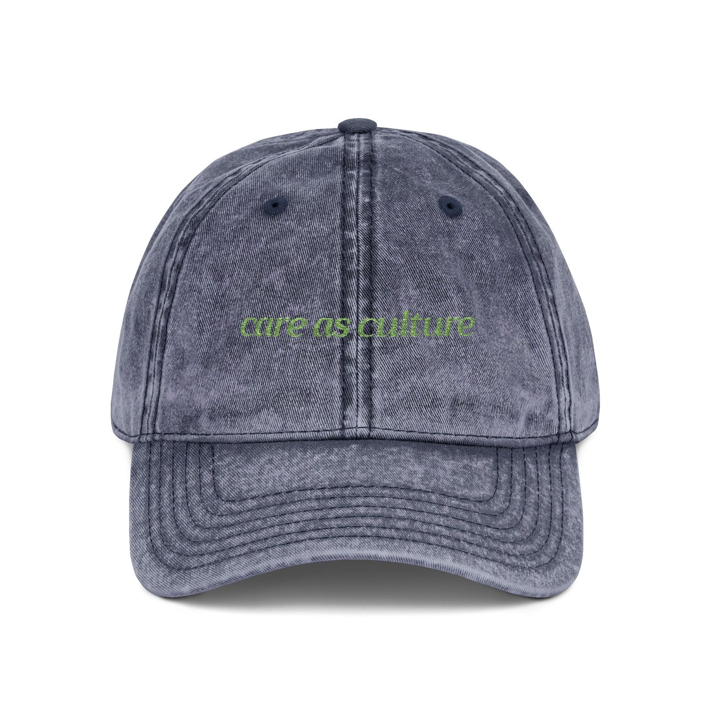 Care as Culture Embroidered Vintage Cap Leaves in Sky