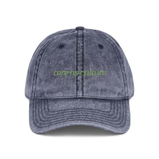 Care as Culture Embroidered Vintage Cap Leaves in Sky