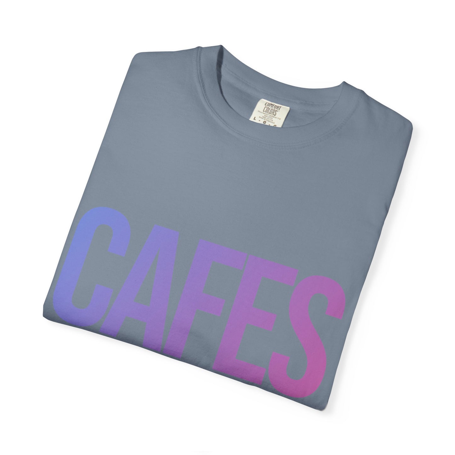 Cafes Tee in Blue Jean