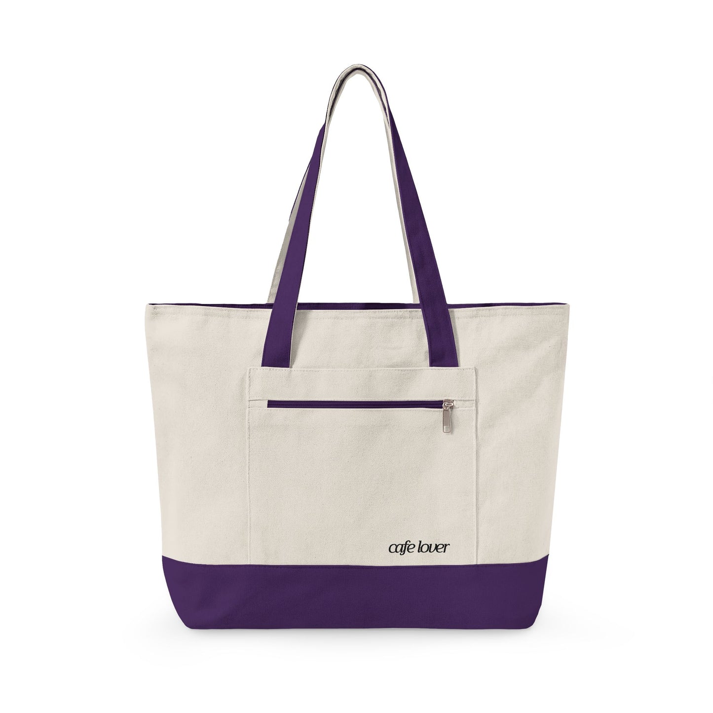 Cafe Lover Embroidered Canvas Tote