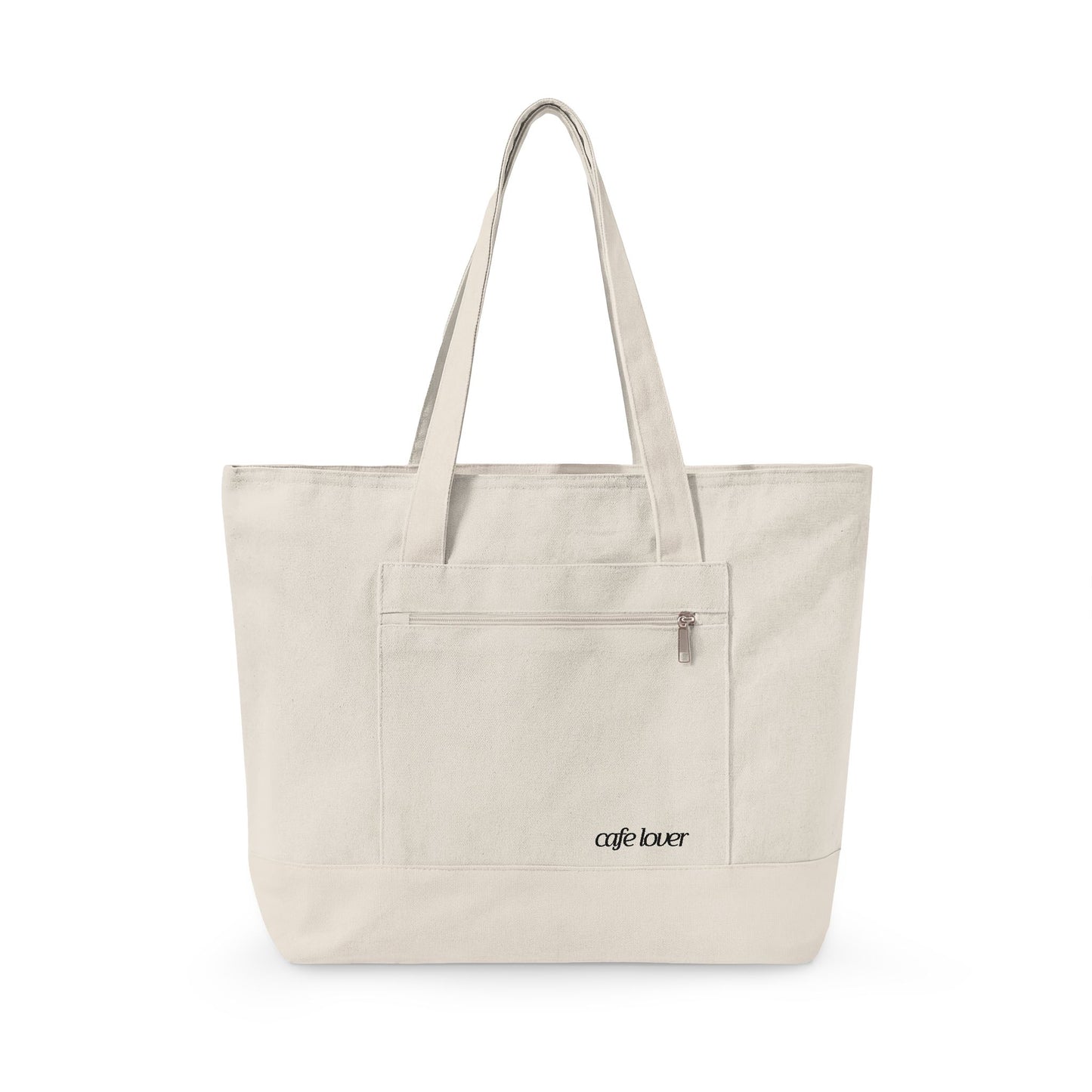 Cafe Lover Embroidered Canvas Tote