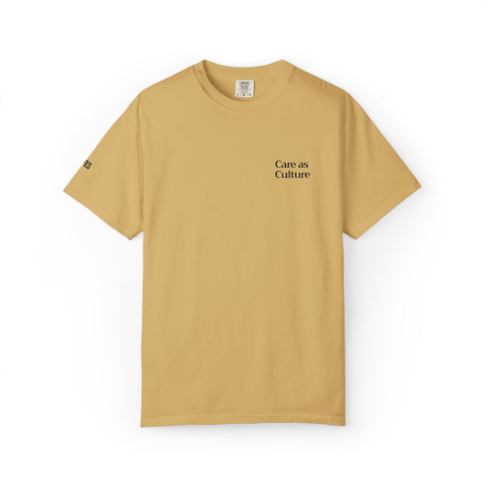 Care as Culture Embroidered Tee Mustard
