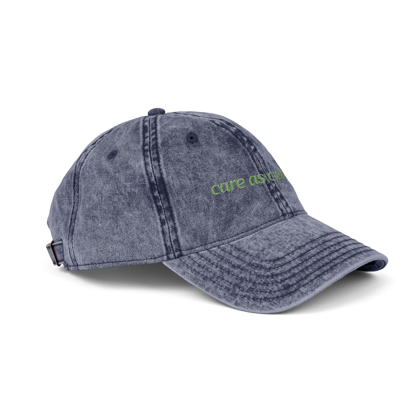 Care as Culture Embroidered Vintage Cap Leaves in Sky